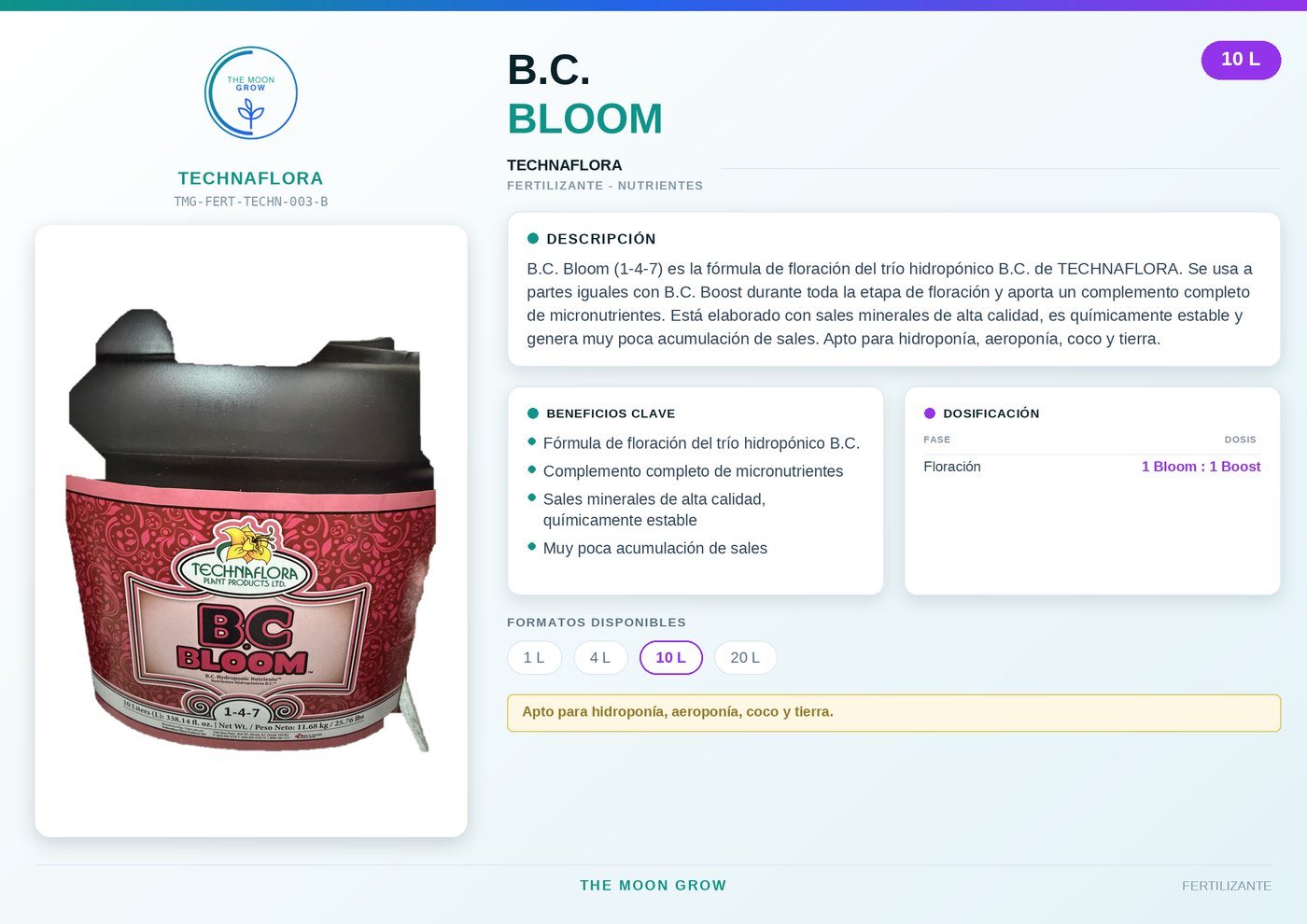 B.C. Bloom TECHNAFLORA 10 L