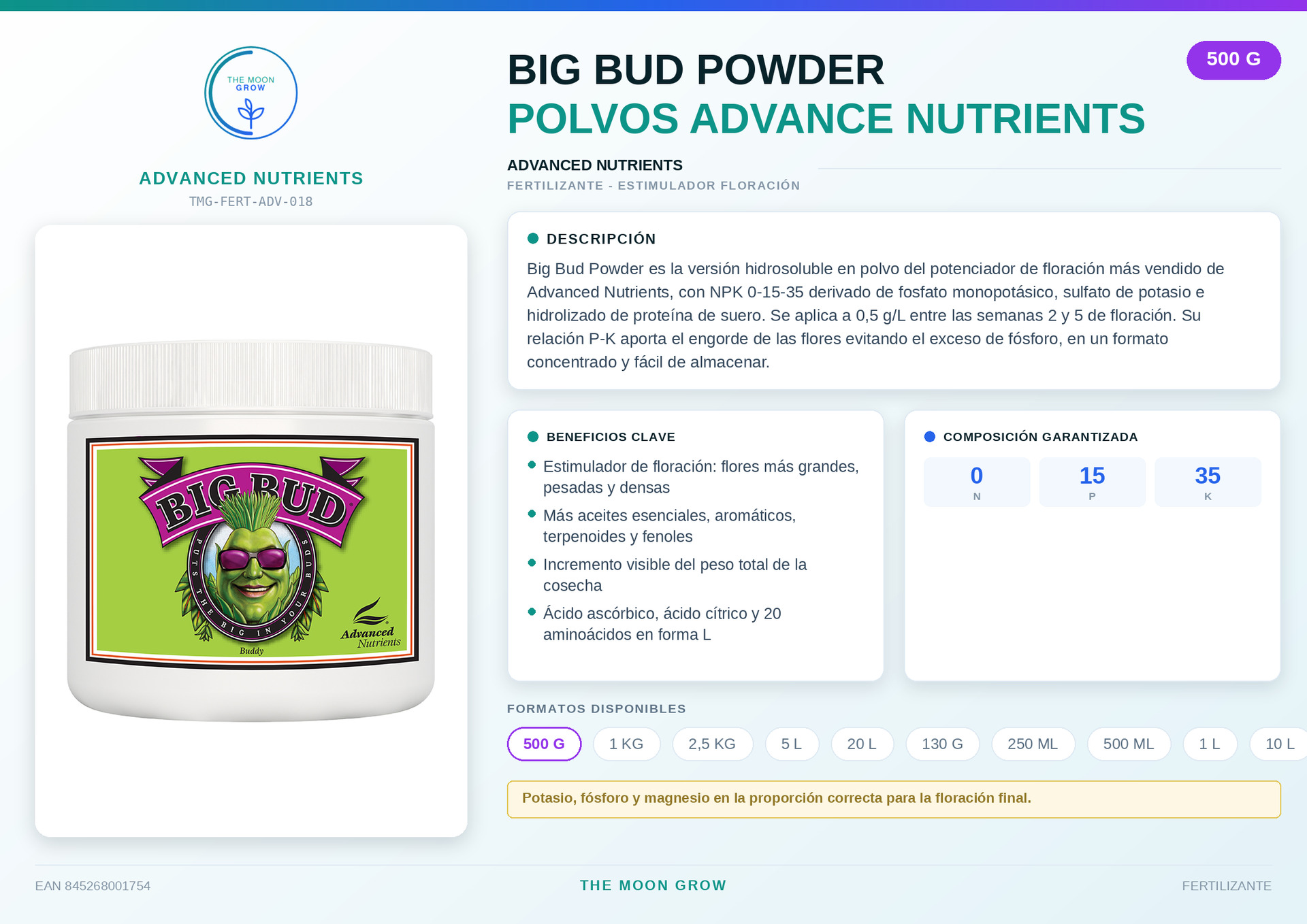 Big Bud Powder POLVOS ADVANCE NUTRIENTS 500G