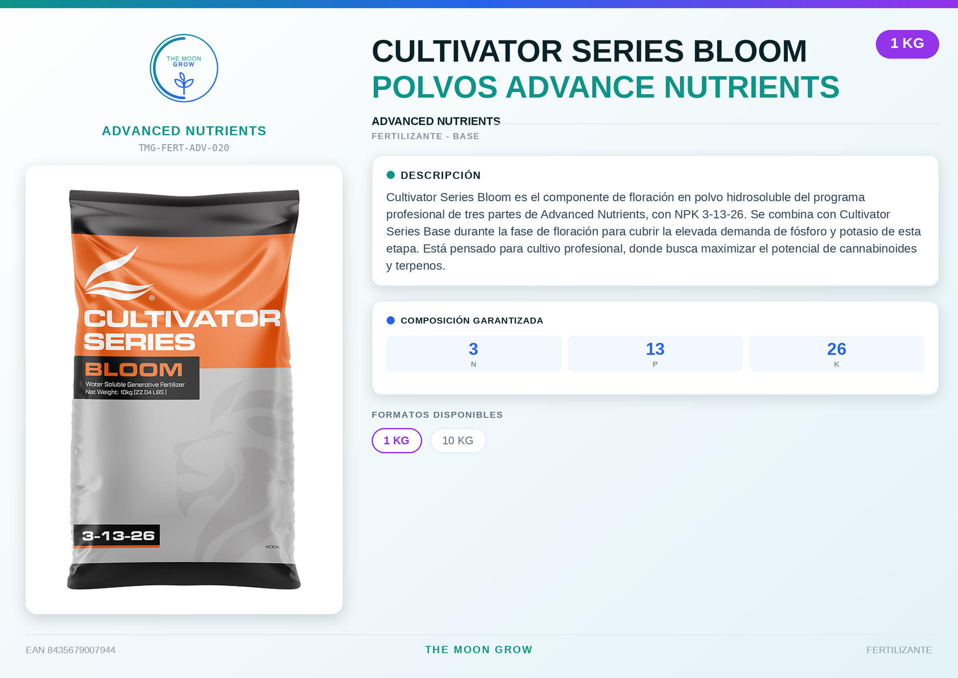 Cultivator Series BLOOM POLVOS ADVANCE NUTRIENTS 1KG