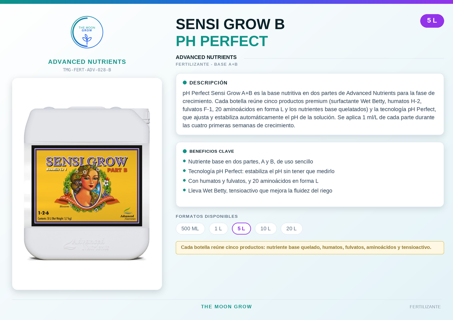 Sensi Grow B pH Perfect ADVANCED NUTRIENTS 5L