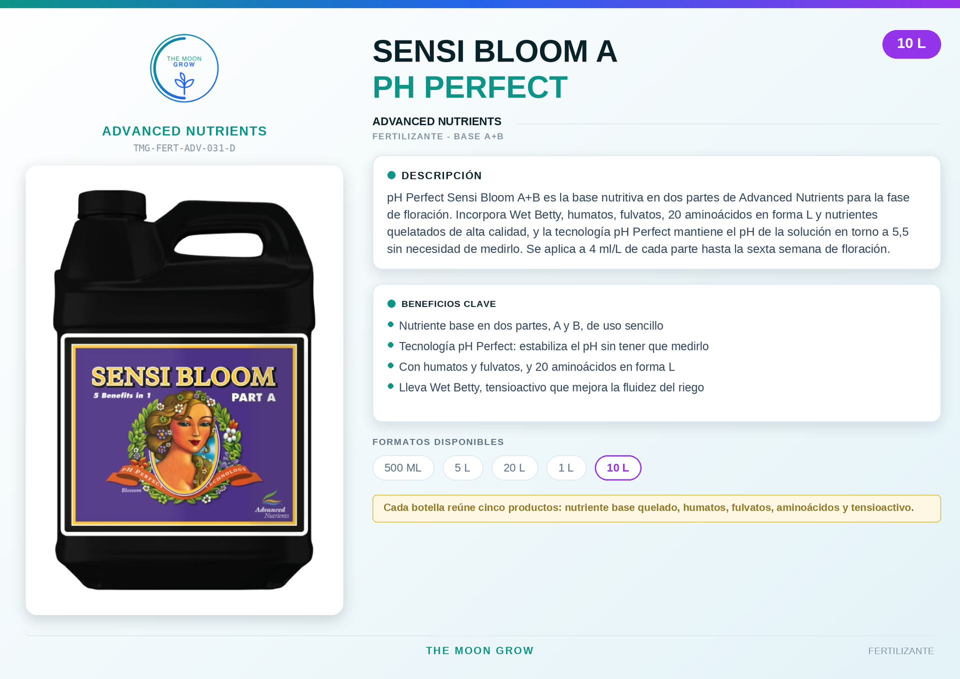 Sensi Bloom A pH Perfect ADVANCED NUTRIENTS 10L