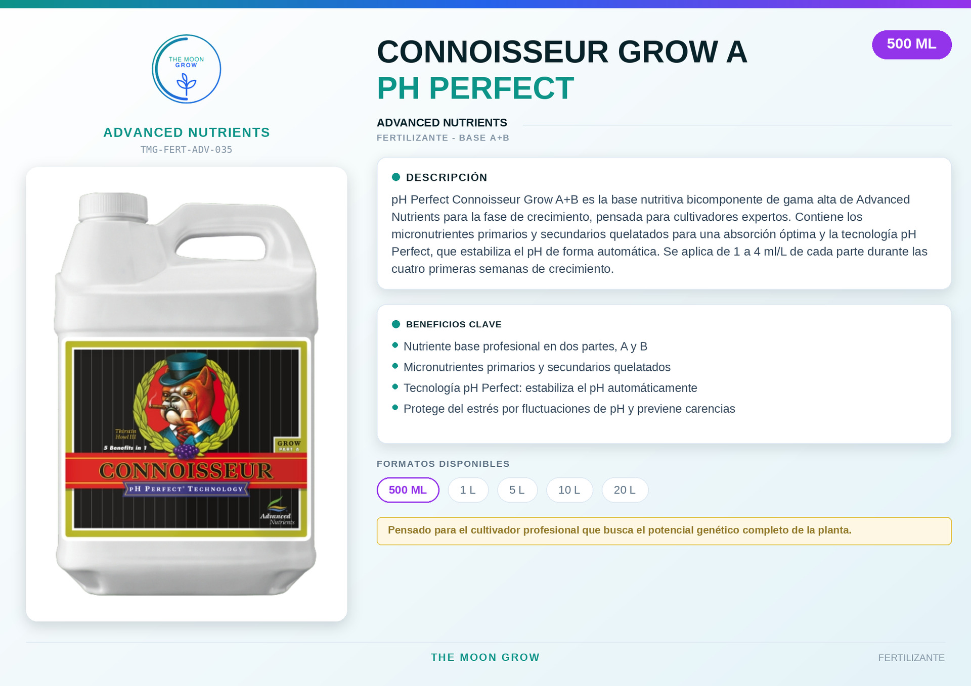 Connoisseur Grow A pH Perfect ADVANCED NUTRIENTS 500 ml