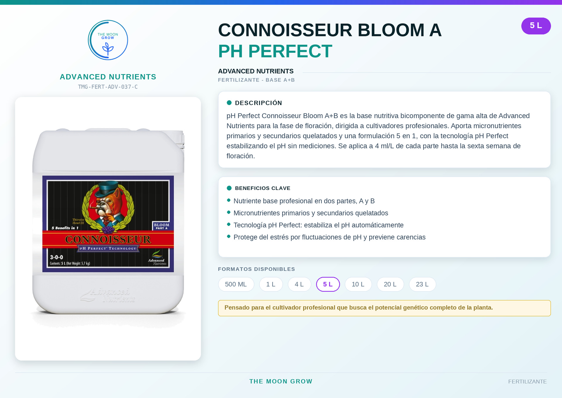Connoisseur Bloom A pH Perfect ADVANCED NUTRIENTS 5L