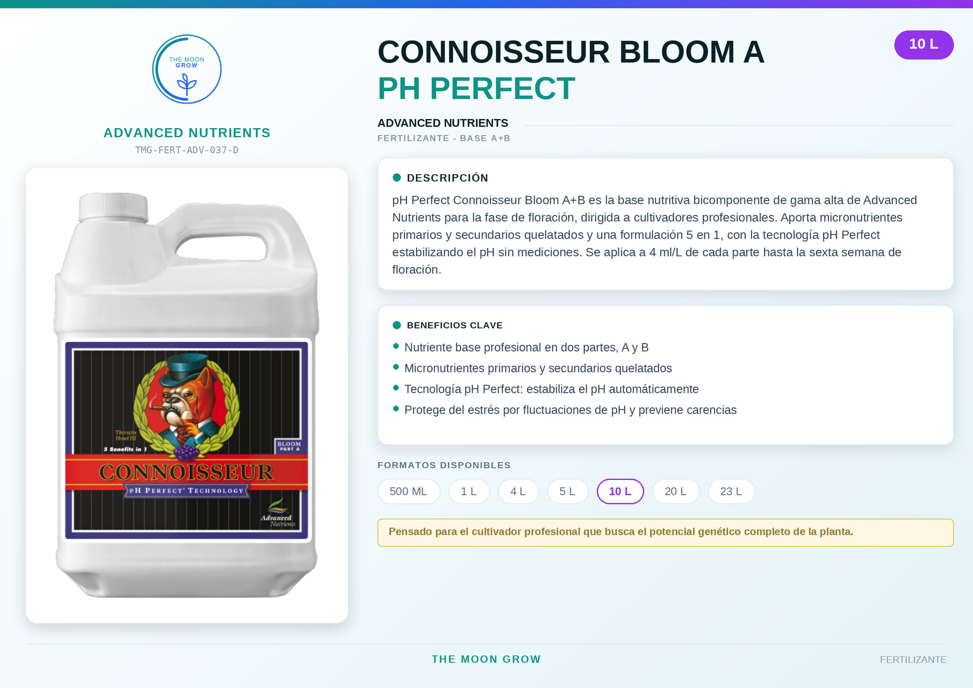 Connoisseur Bloom A pH Perfect ADVANCED NUTRIENTS 10L
