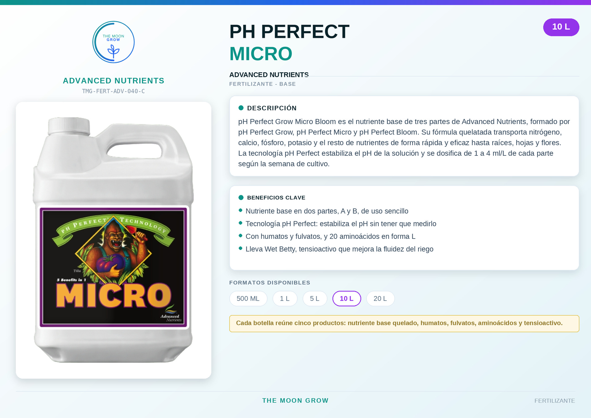 pH Perfect Micro ADVANCED NUTRIENTS 10L