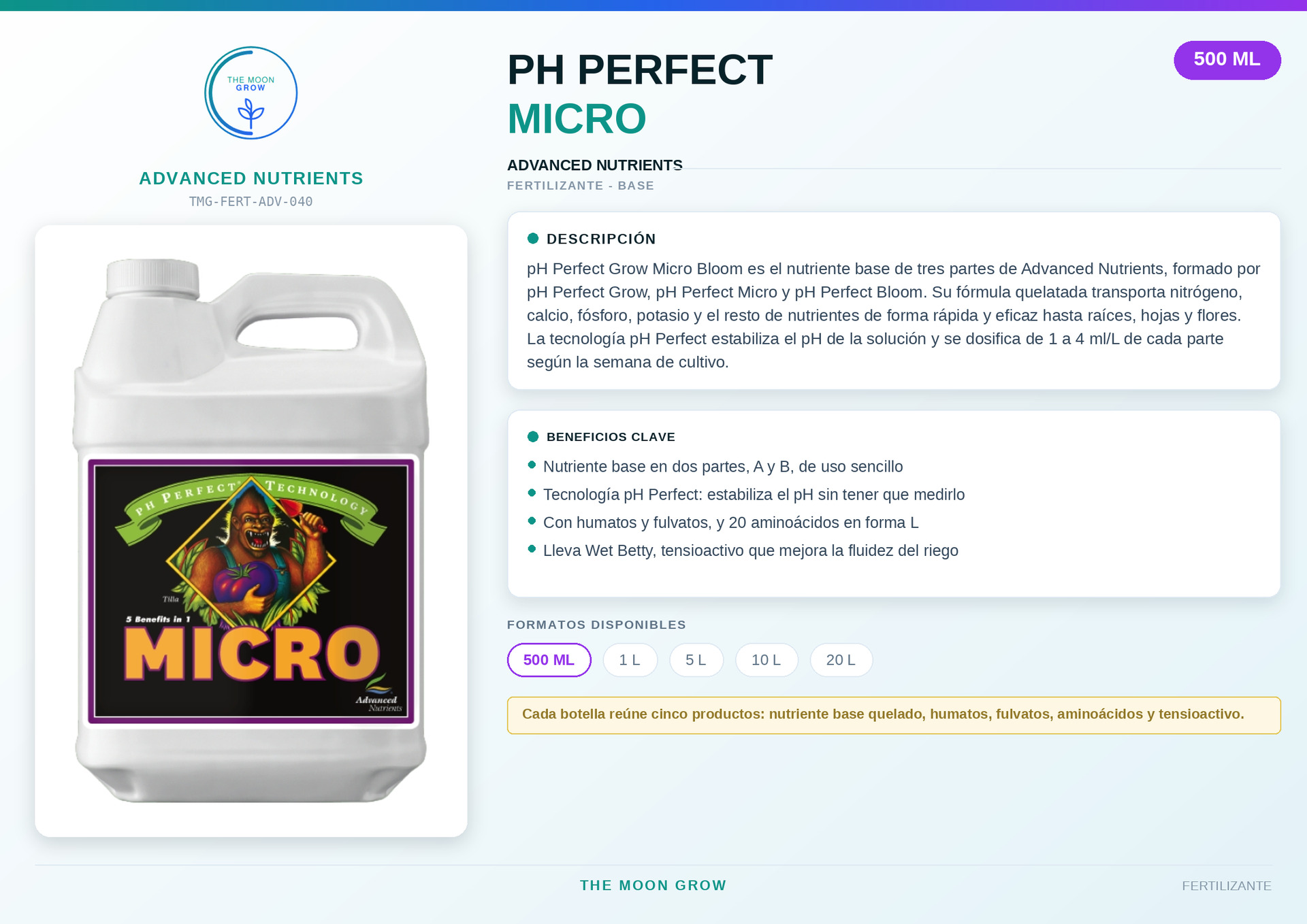 pH Perfect Micro ADVANCED NUTRIENTS 500 ml