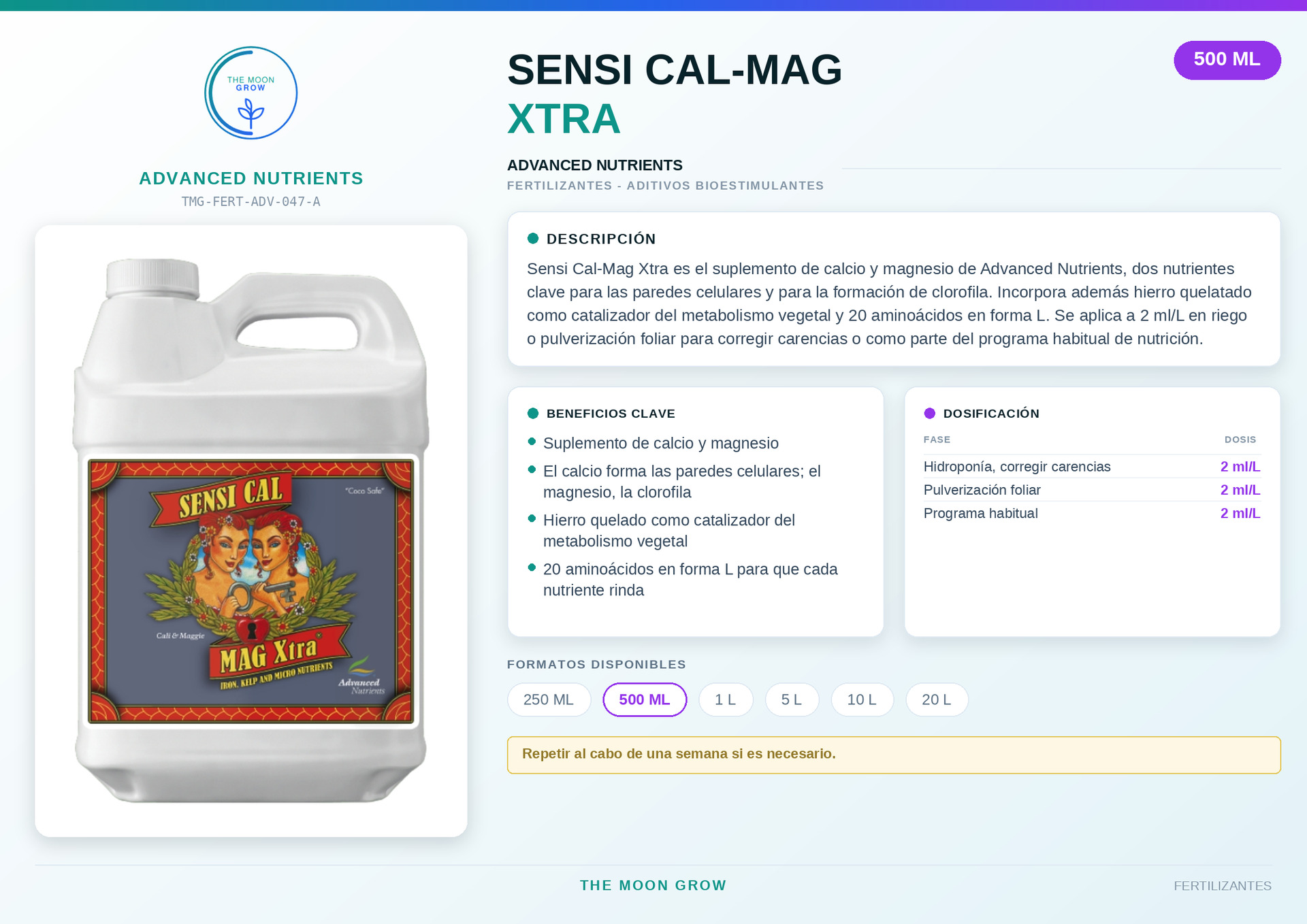 Sensi Cal-Mag Xtra ADVANCED NUTRIENTS 500 ml