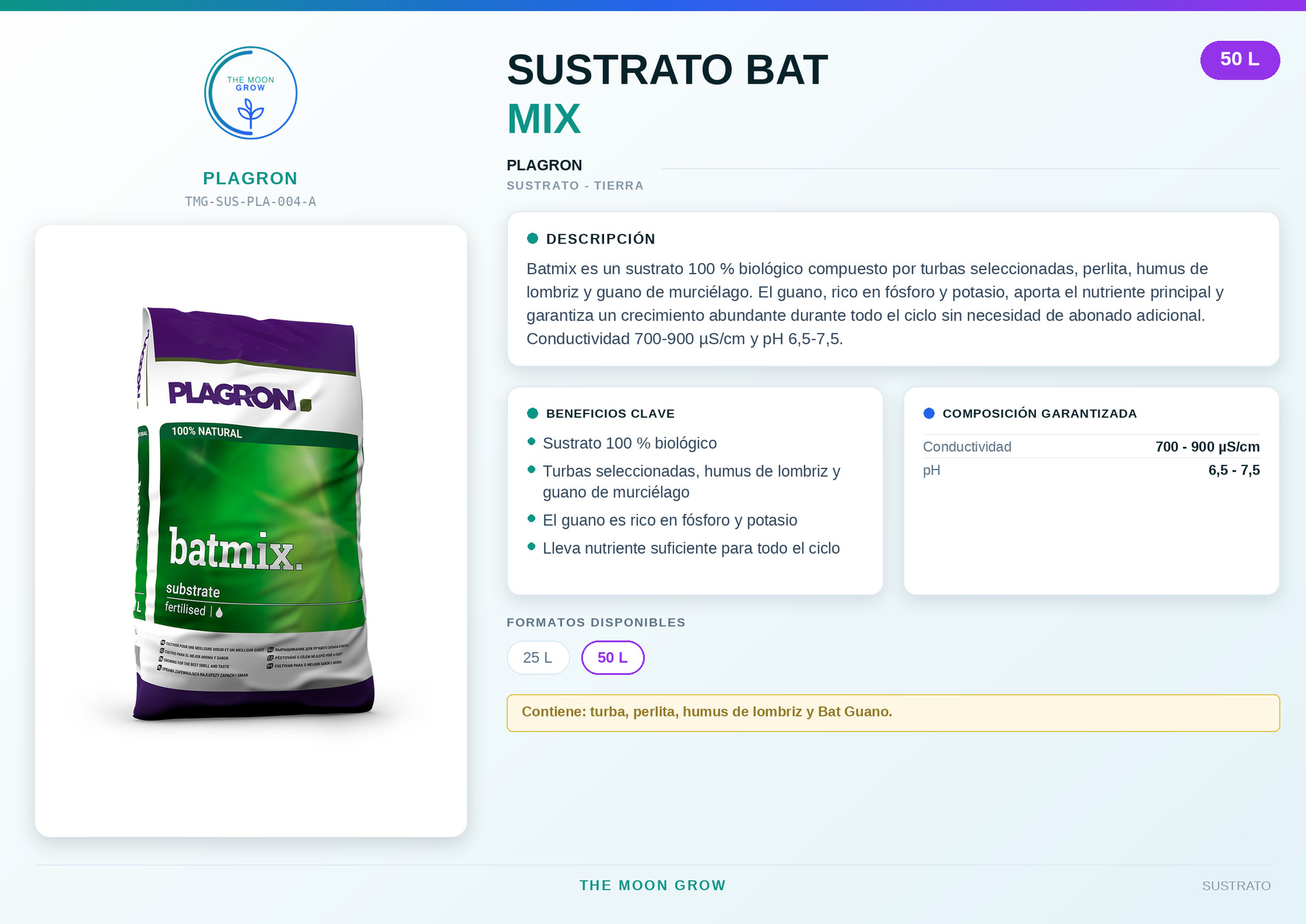 Sustrato Bat Mix PLAGRON 50 L