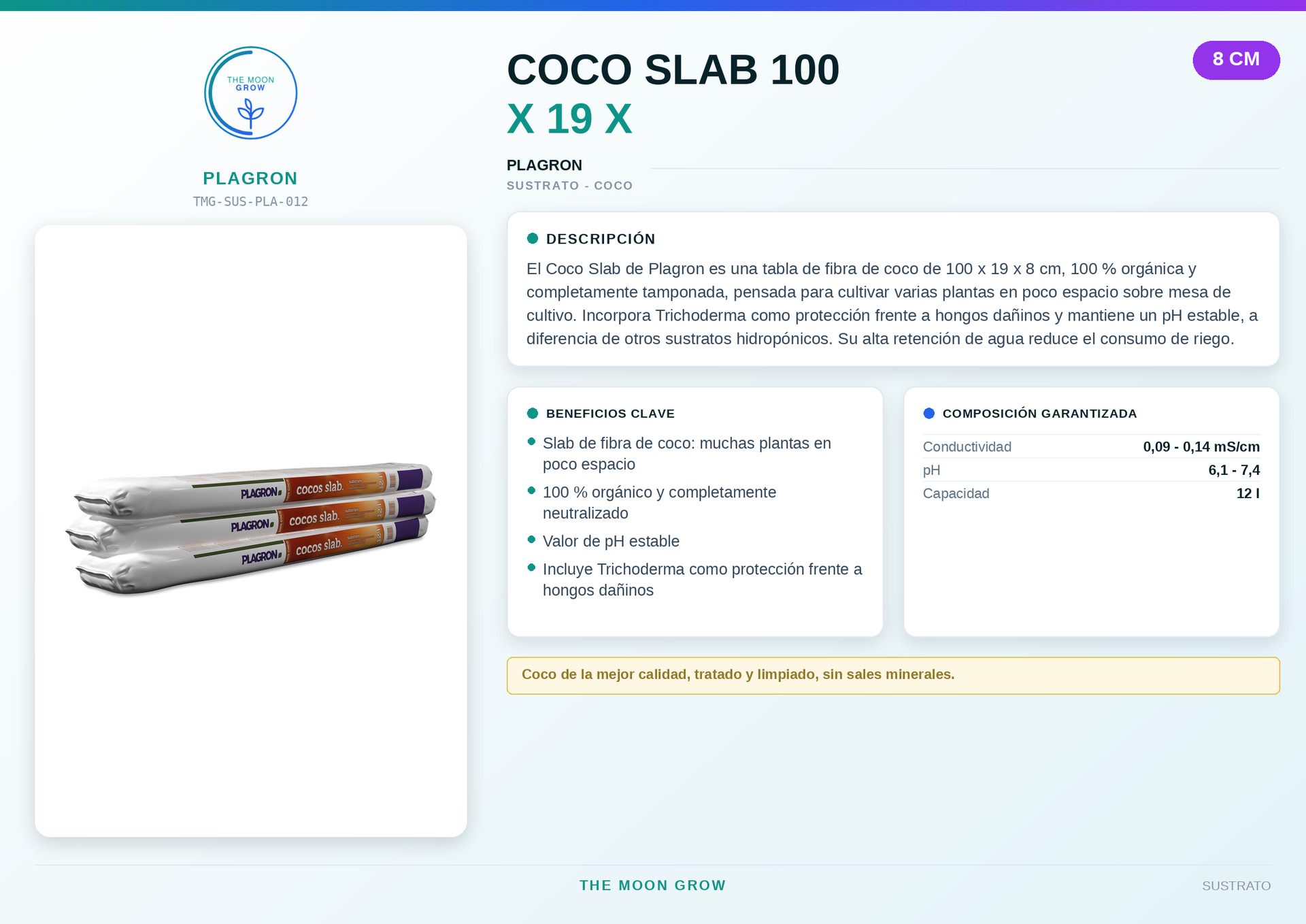 Coco Slab PLAGRON 100 x 19 x 8 cm