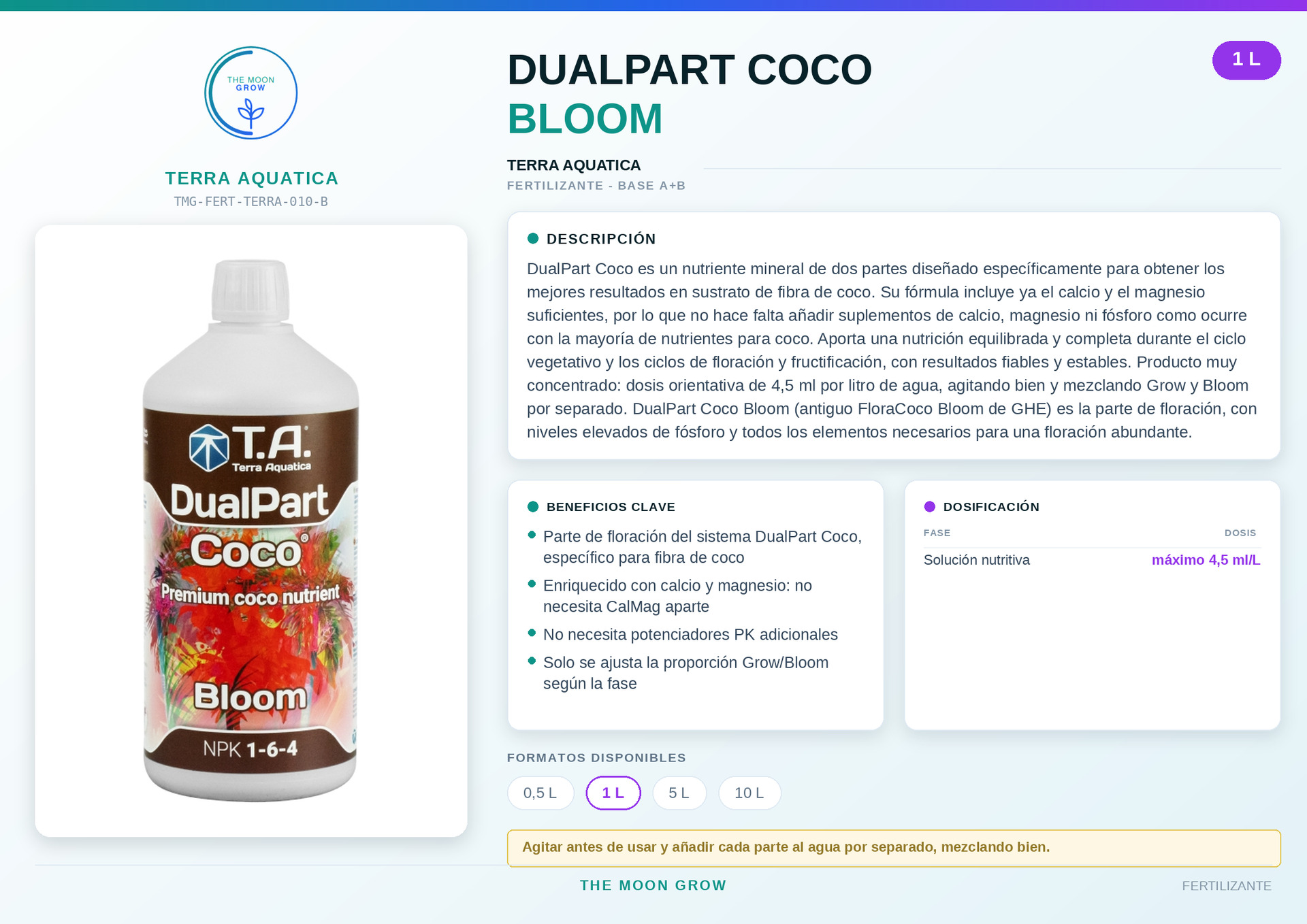 DUALPART COCO BLOOM TERRA AQUATICA 1 L