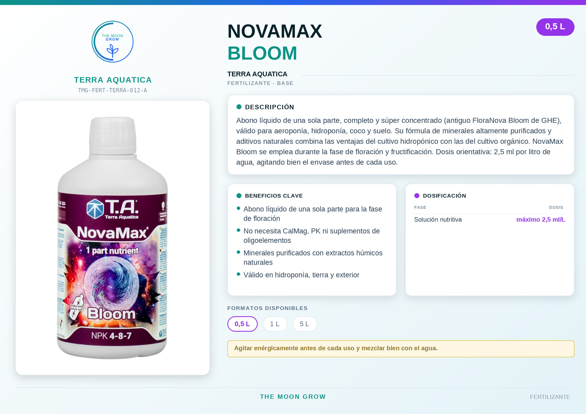 NOVAMAX BLOOM TERRA AQUATICA 0,5 L