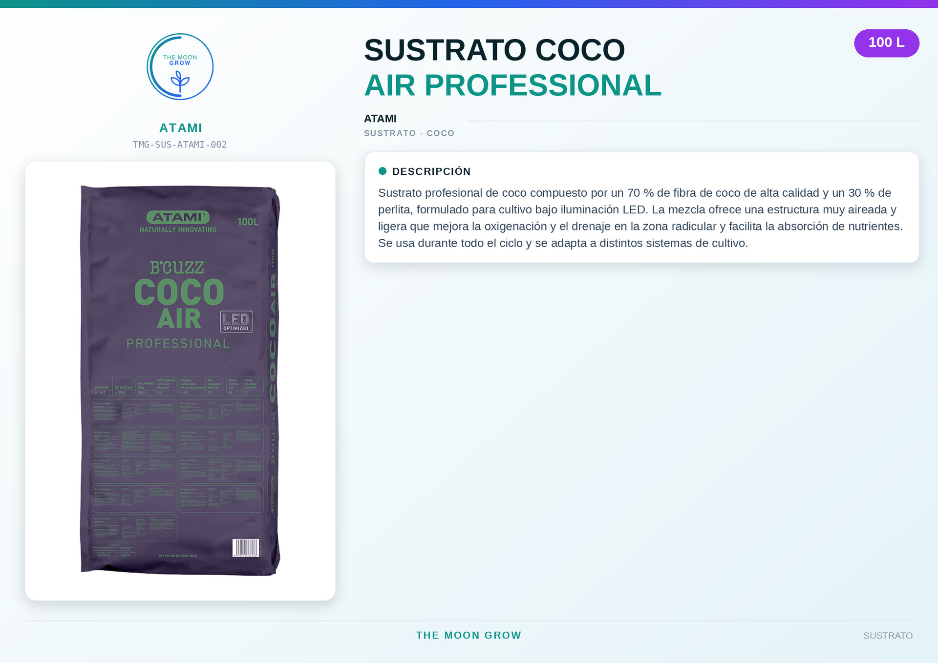 Sustrato Coco Air Professional ATAMI 100 L