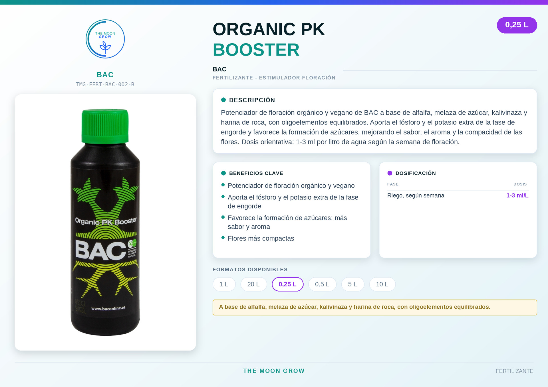 Organic PK Booster BAC 0,25L