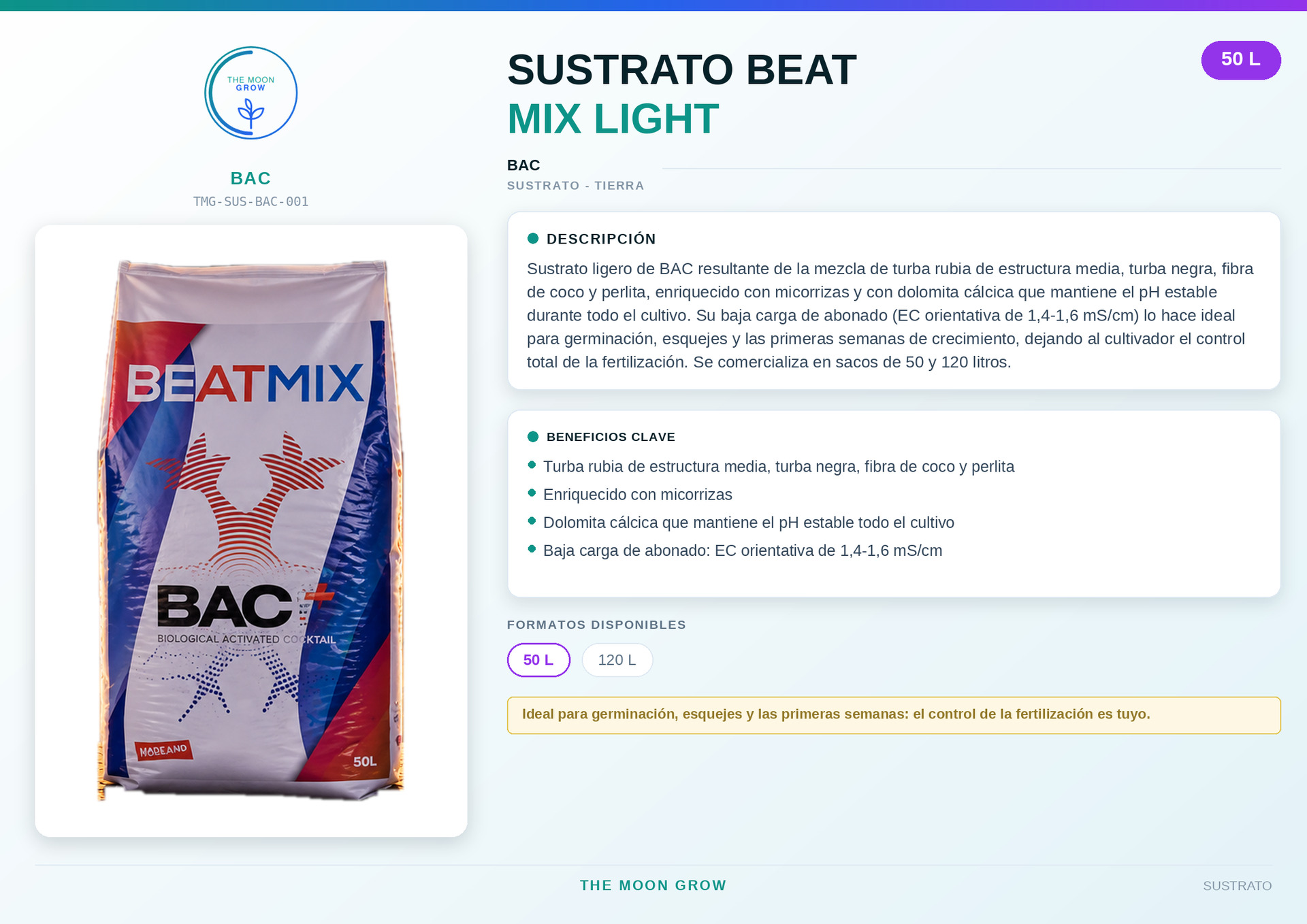 Sustrato Beat Mix Light BAC 50 L