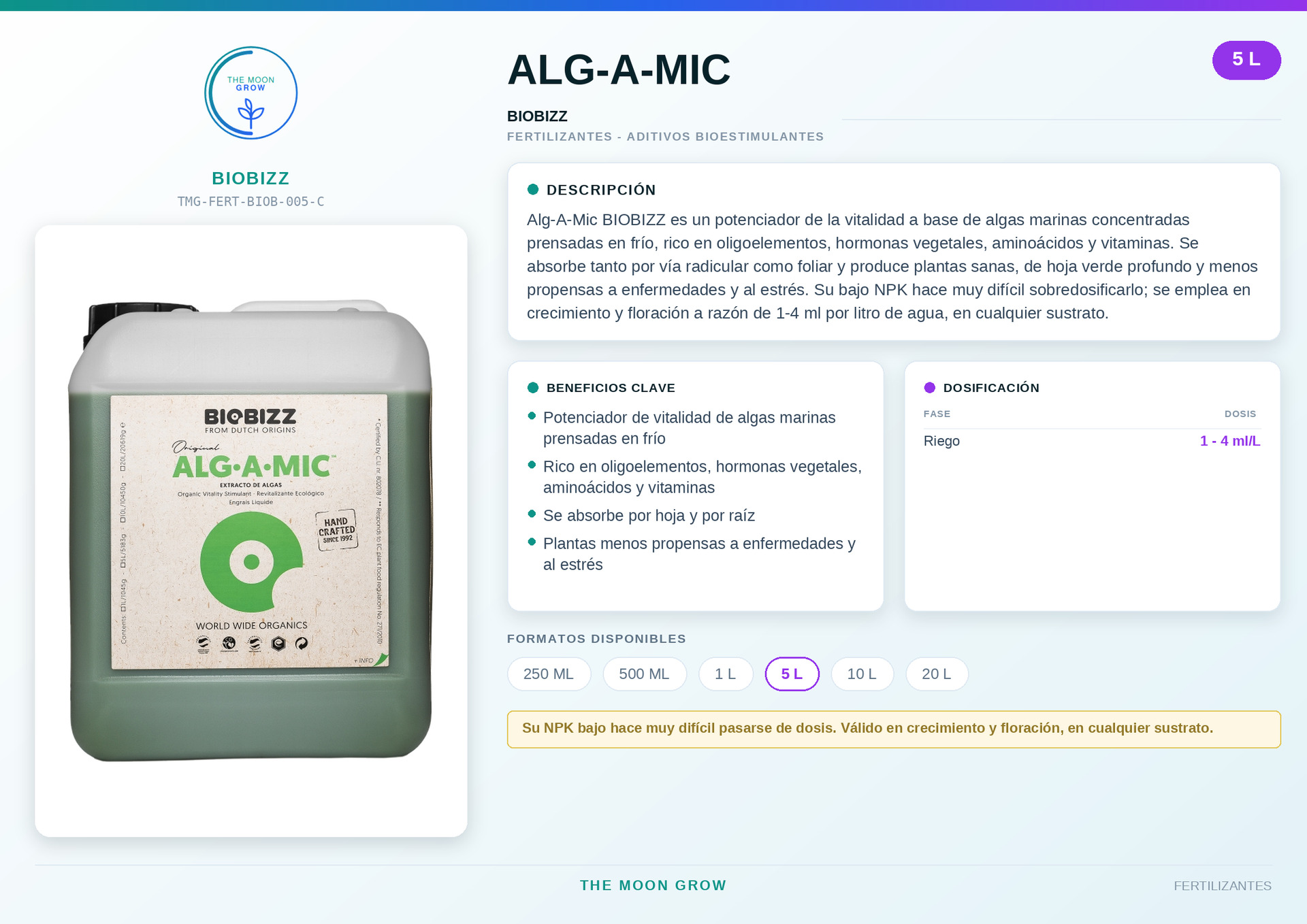 Alg-A-Mic BIOBIZZ 5 L