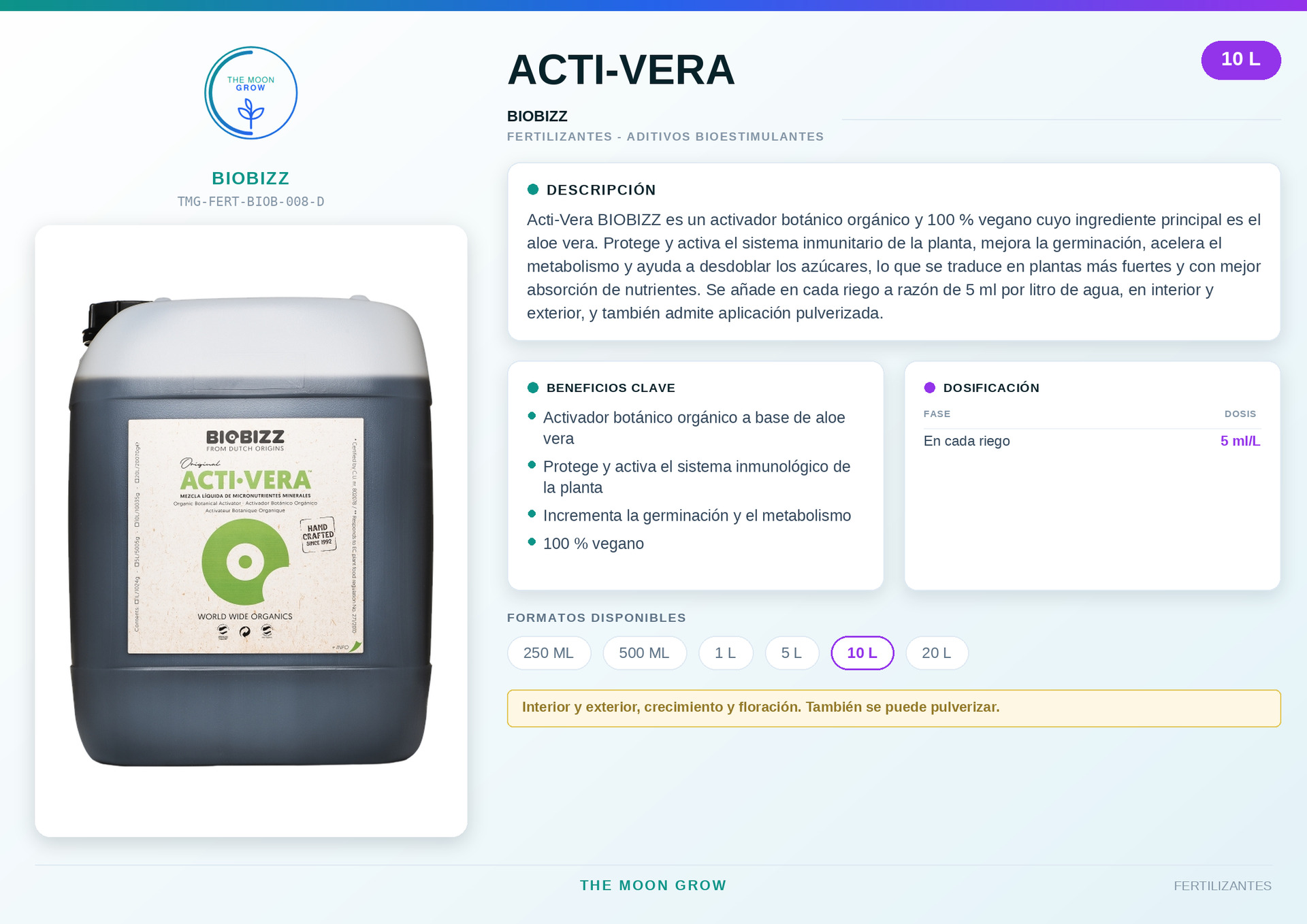 Acti-Vera BIOBIZZ 10 L
