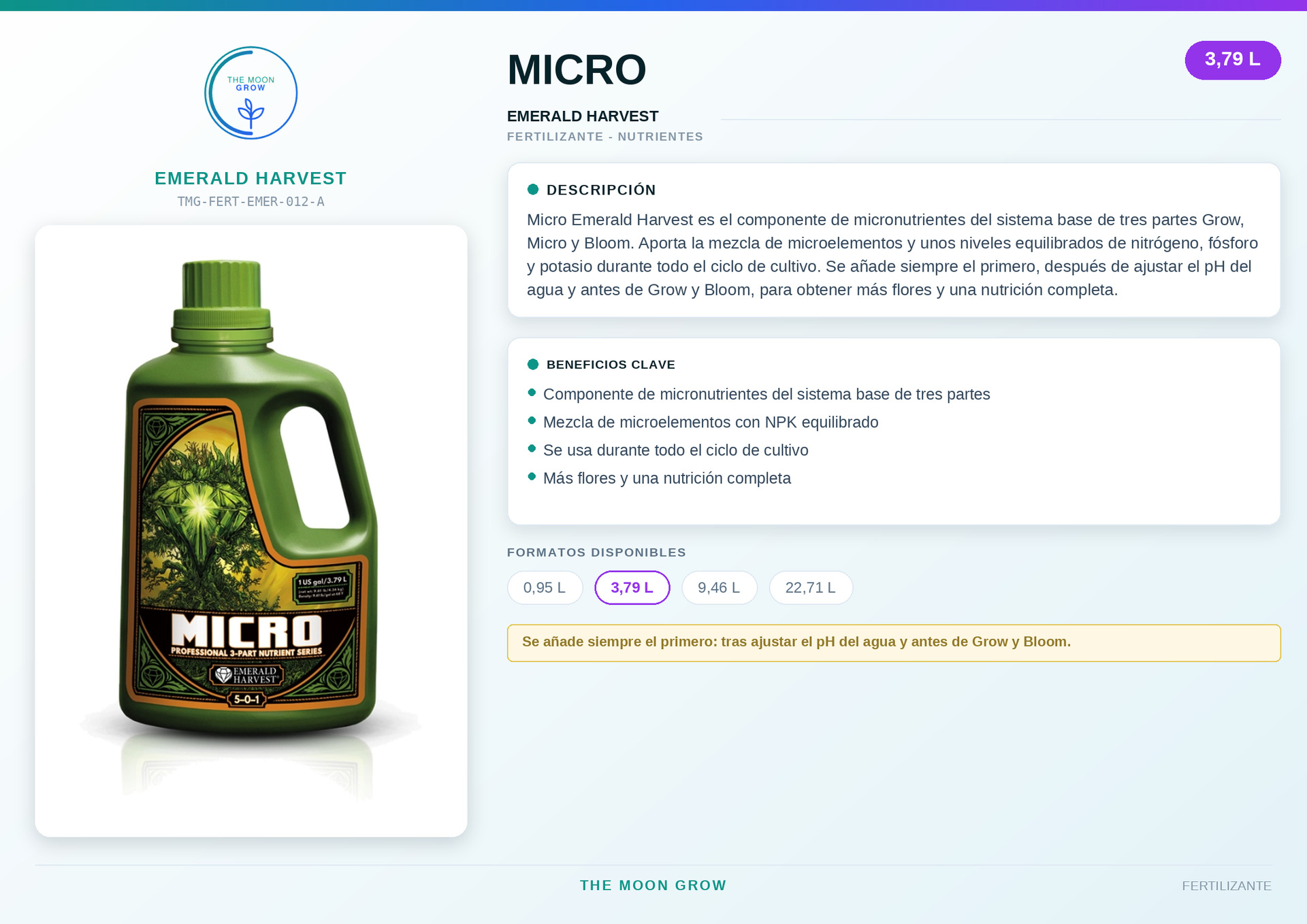 Micro Emerald Harvest 3,79L