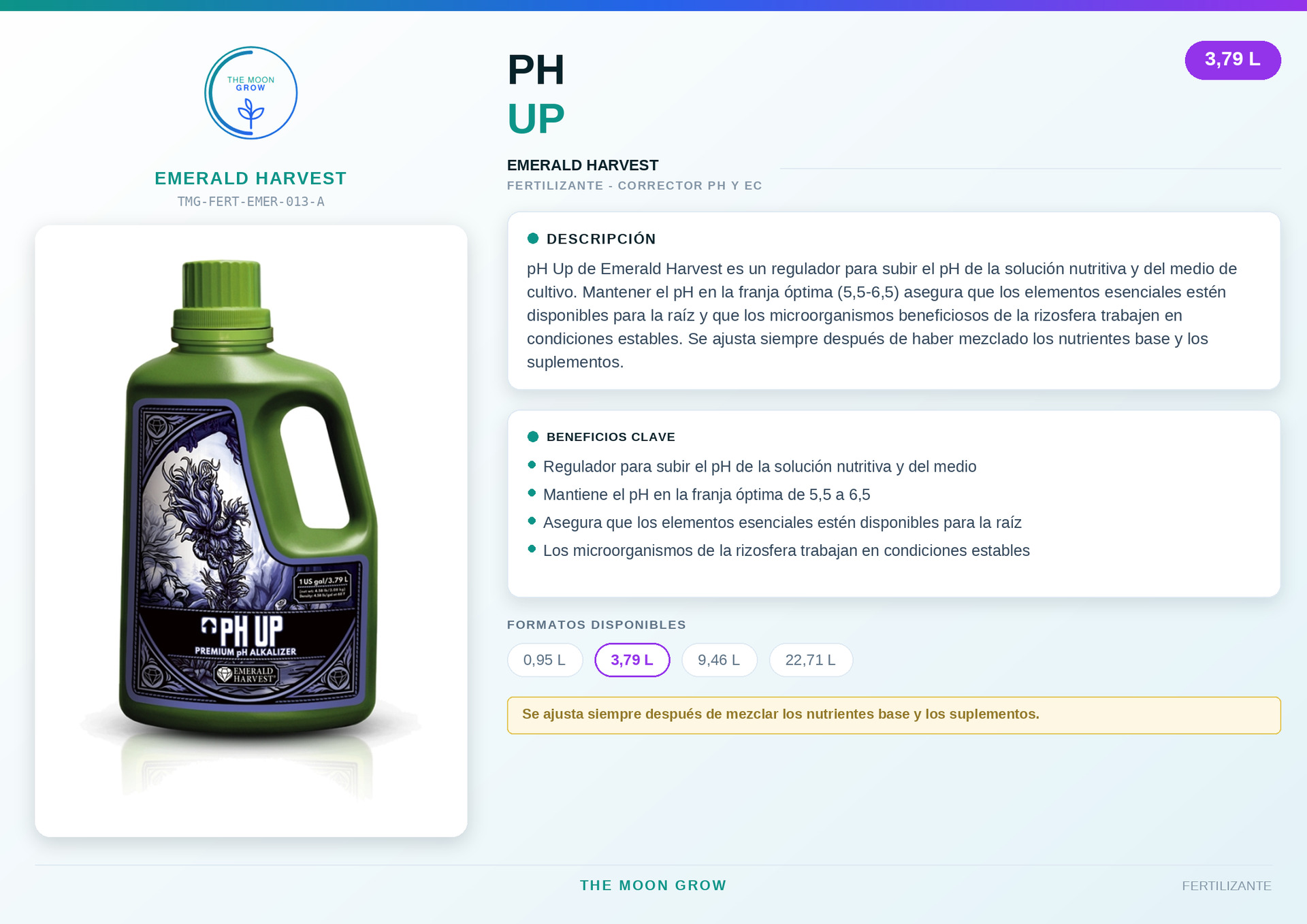 pH Up Emerald Harvest 3,79L