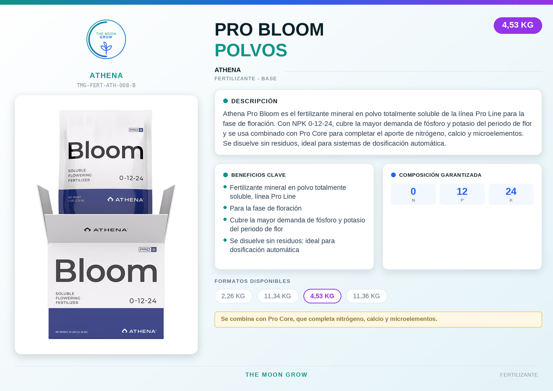 PRO BLOOM Athena POLVOS 4,53KG