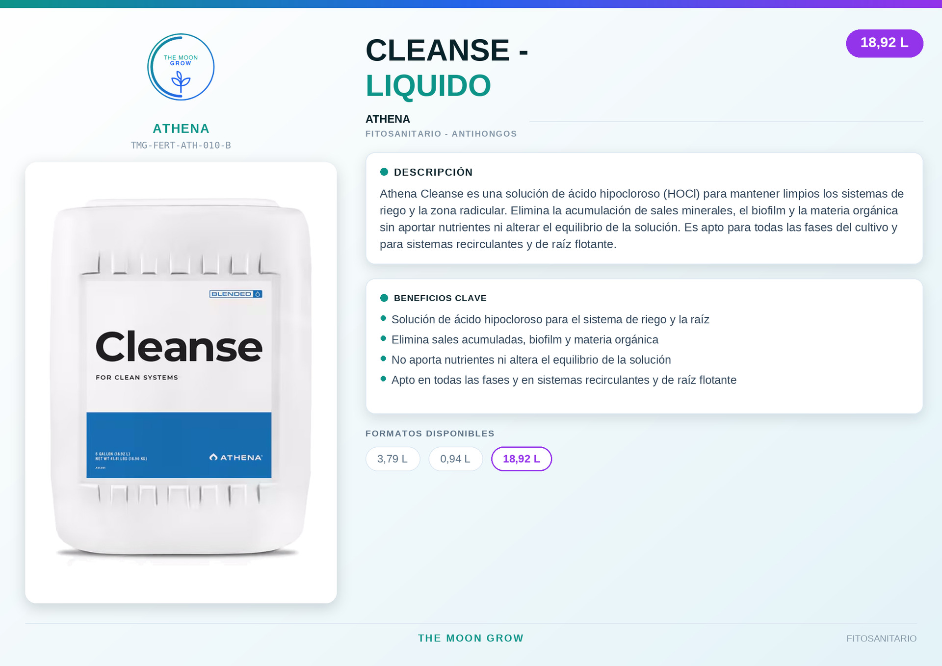 Cleanse Athena- LIQUIDO 18,92L