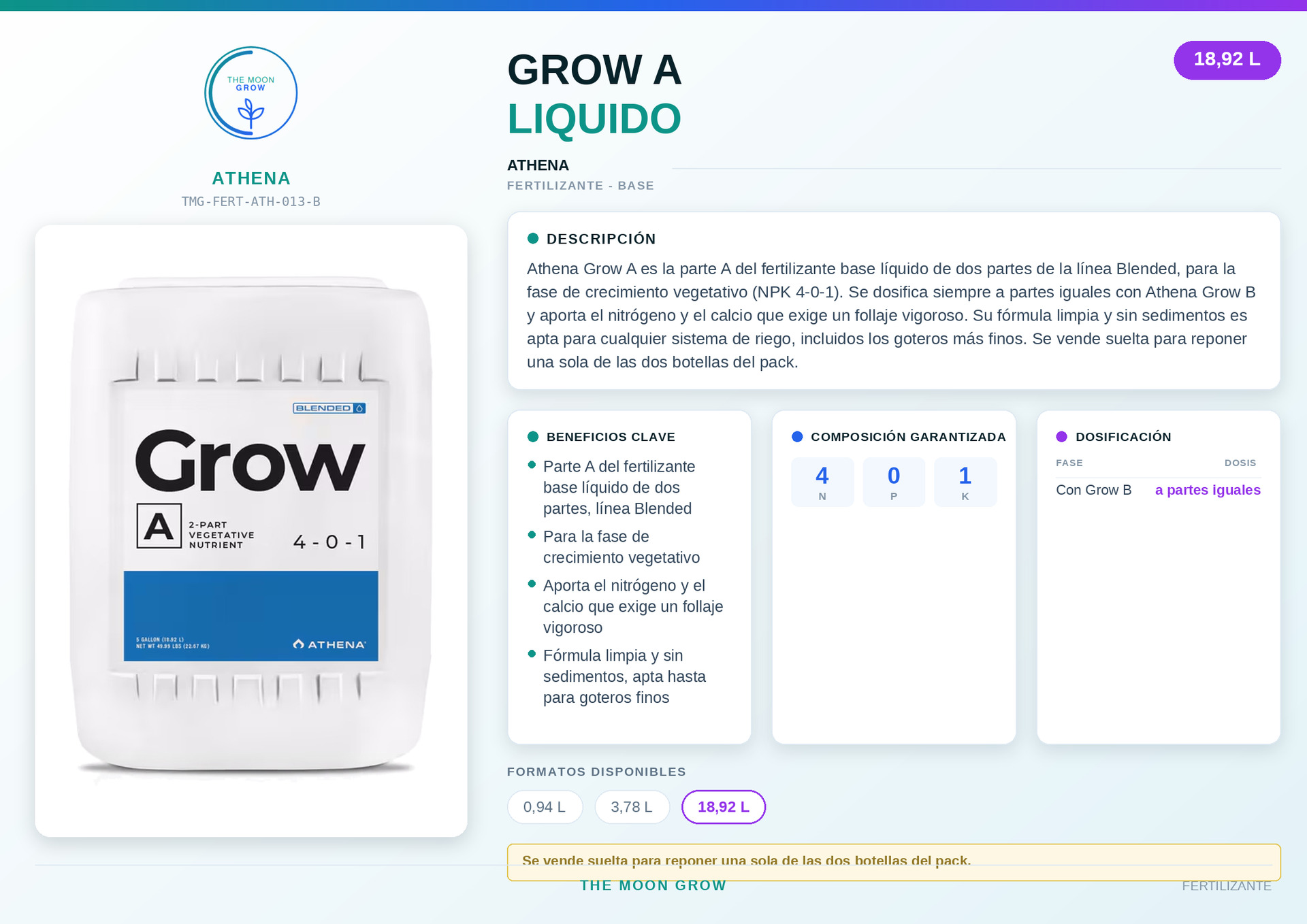 Grow A Athena LIQUIDO 18,92L