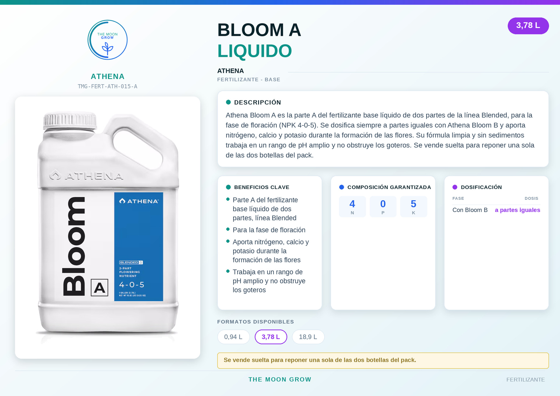 Bloom A Athena LIQUIDO 3,78L