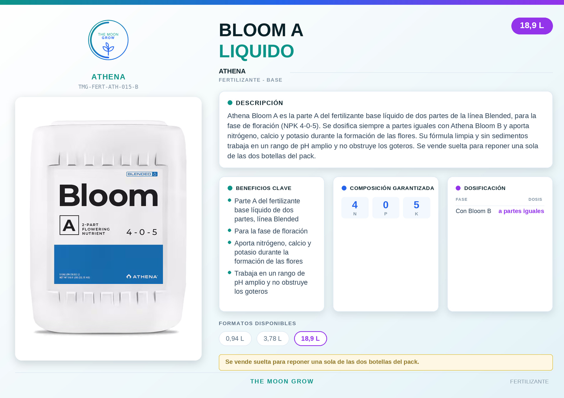 Bloom A Athena LIQUIDO 18,9L