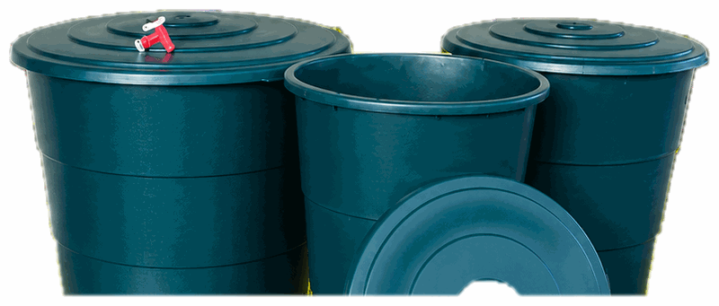 [TMG-RIE-VAR-004-B] Depósito redondo verde 500 L (Ø102 x 89 cm)